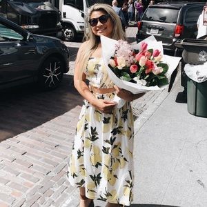 Lemon 2 piece tube top and skirt